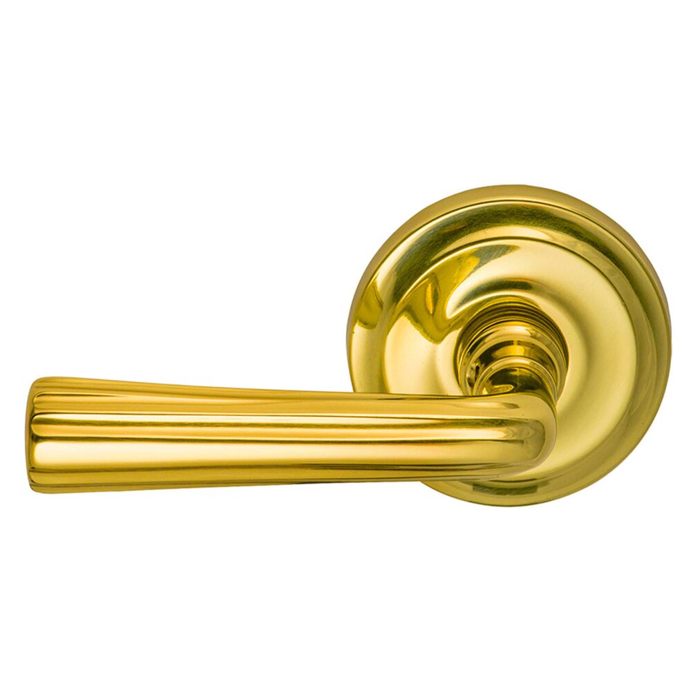 Omnia Hardware Double Dummy Traditions Left Handed Lever with Radial Rosette in Polished Brass Unlacquered