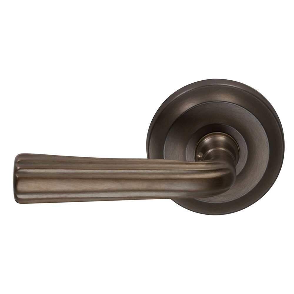 Omnia Hardware Double Dummy Traditions Left Handed Lever with Radial Rosette in Antique Bronze Unlacquered