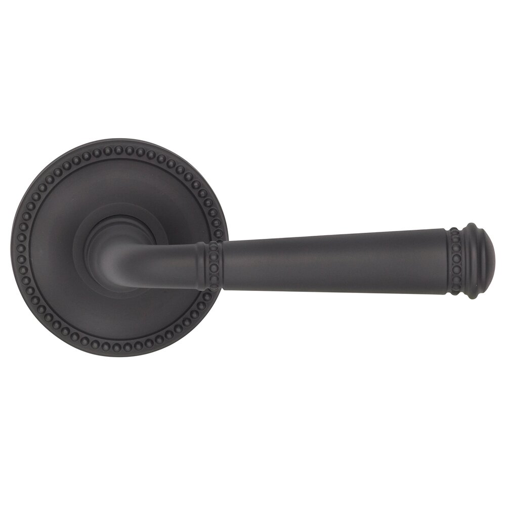 Omnia Hardware Single Dummy Beaded Lever Beaded Rose in Oil Rubbed Bronze Lacquered