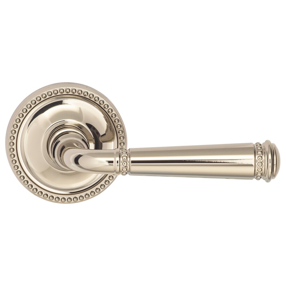 Omnia Hardware Privacy Beaded Lever Beaded Rose in Polished Polished Nickel Lacquered