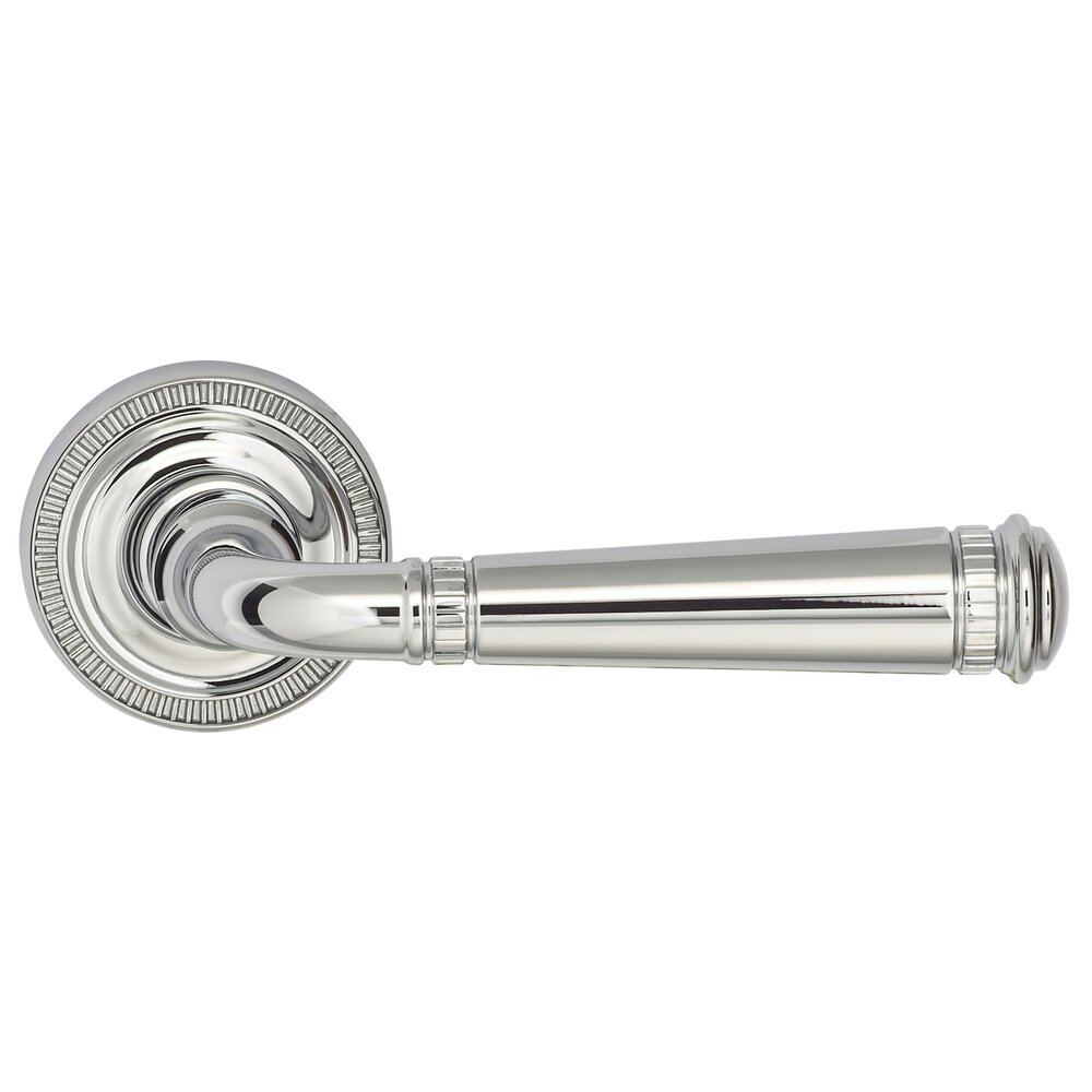 Omnia Hardware Privacy Milled Lever and Small Milled Rose in Polished Chrome
