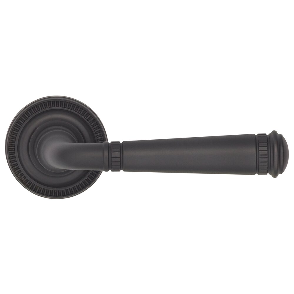 Omnia Hardware Privacy Milled Lever and Small Milled Rose in Oil Rubbed Bronze Lacquered