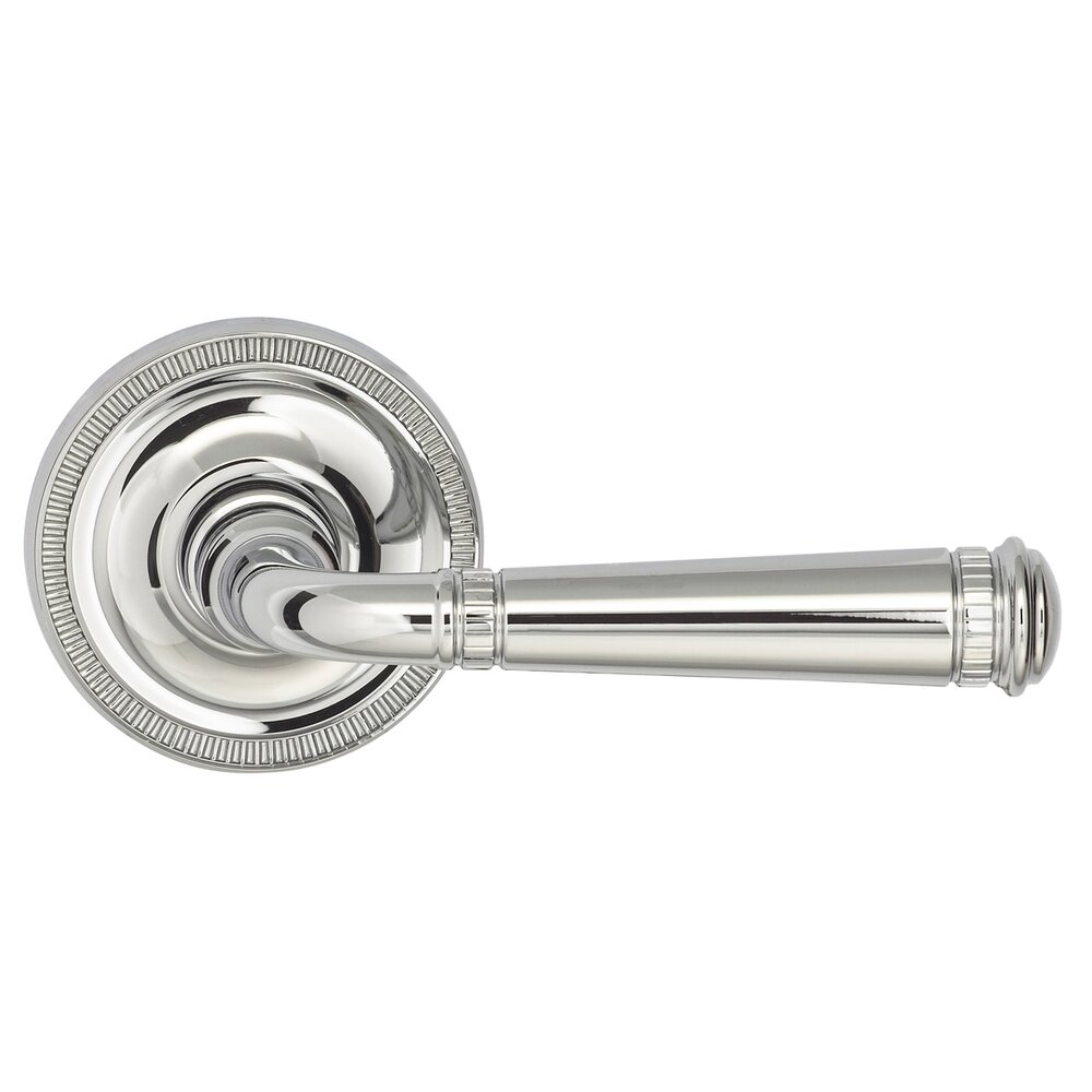 Omnia Hardware Passage Milled Lever Milled Rose in Polished Chrome