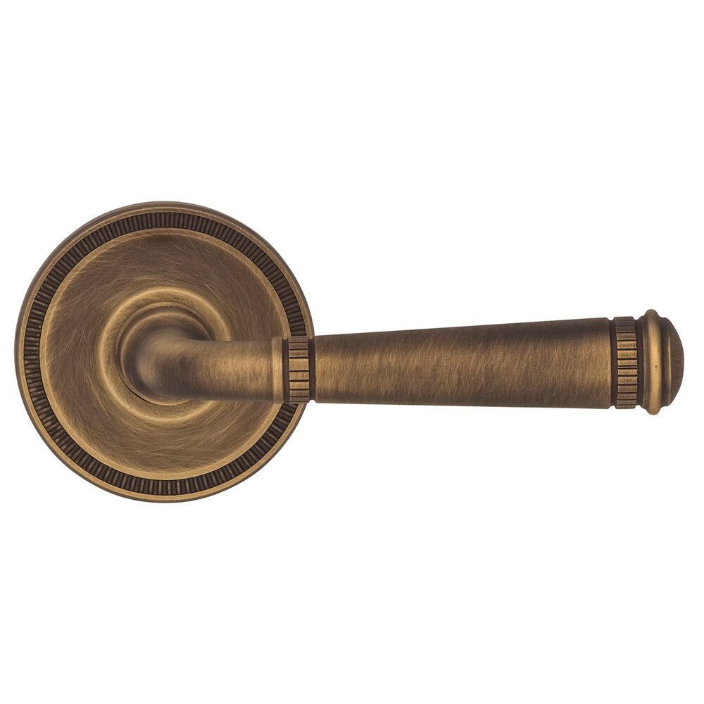 Omnia Hardware Privacy Milled Lever Milled Rose in Antique Brass Lacquered