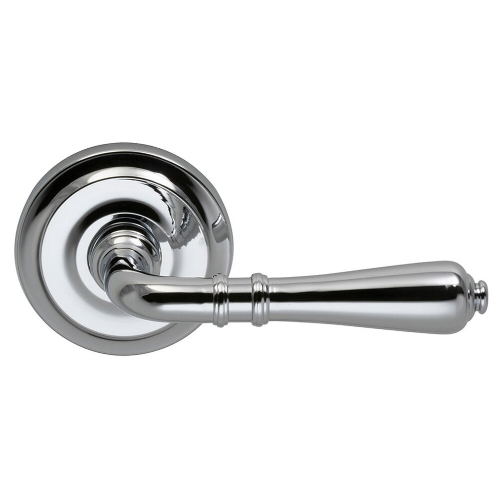 Omnia Hardware Single Dummy Traditions Right Handed Lever with Radial Rosette in Polished Chrome