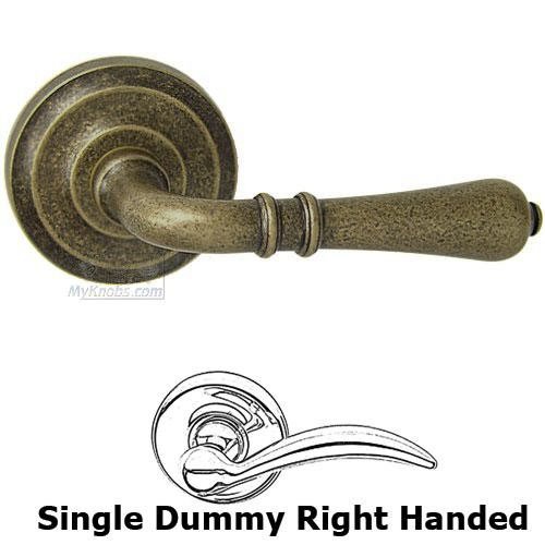 Omnia Hardware Single Dummy Orlean Right Handed Lever with Radial Rosette in Vintage Brass