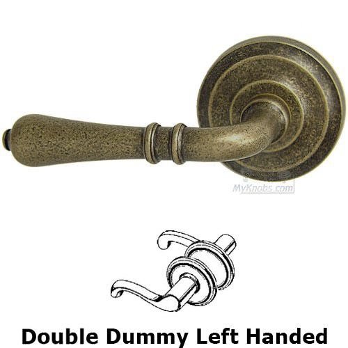 Omnia Hardware Double Dummy Orlean Left Handed Lever with Radial Rosette in Vintage Brass