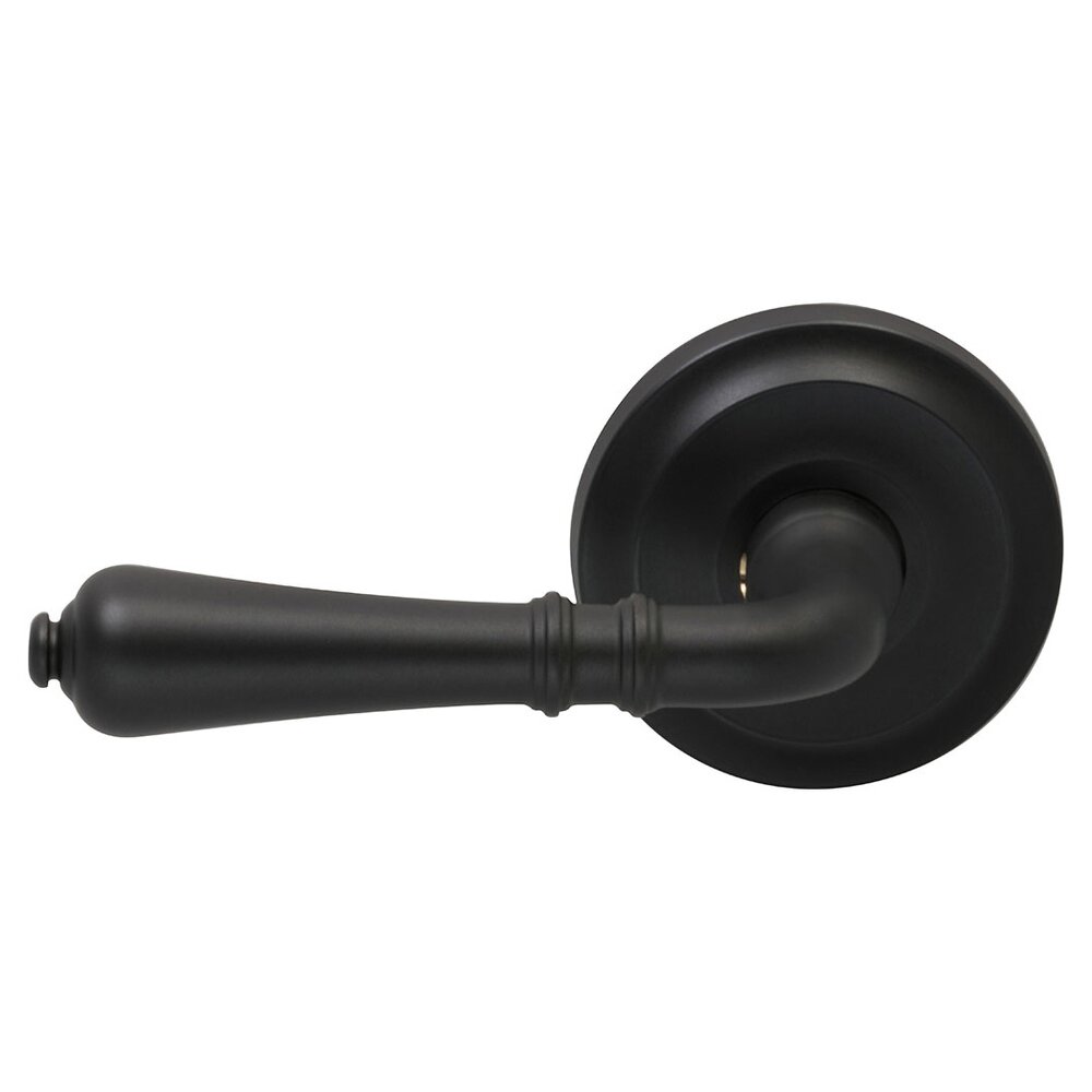 Omnia Hardware Privacy Traditions Left Handed Lever with Radial Rosette in Oil Rubbed Bronze Lacquered