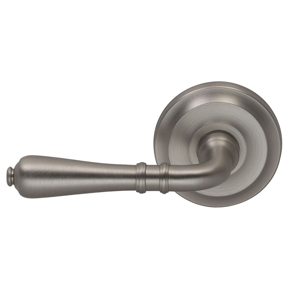 Omnia Hardware Single Dummy Traditions Left Handed Lever with Radial Rosette in Satin Nickel Lacquered