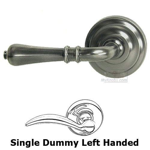 Omnia Hardware Single Dummy Orlean Left Handed Lever with Radial Rosette in Pewter