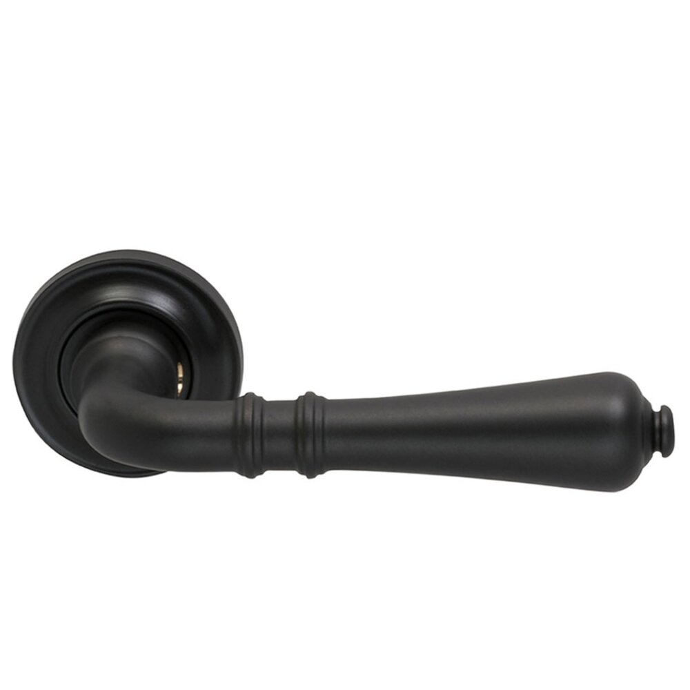 Omnia Hardware Passage Traditions Traditions Lever with Small Radial Rosette in Oil Rubbed Bronze Lacquered