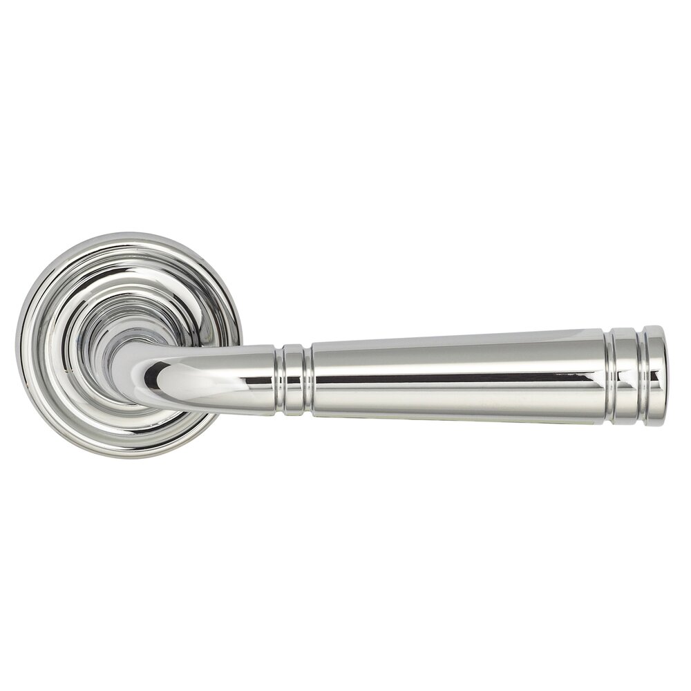 Omnia Hardware Single Dummy Edged Lever and Small Edged Rose in Polished Chrome