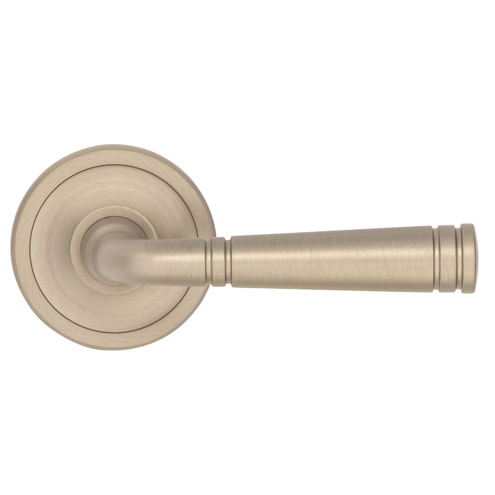 Omnia Hardware Privacy Edged Lever Edged Rose in Satin Nickel Lacquered
