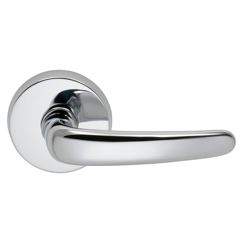 Omnia Hardware Single Dummy Saratoga Right Handed Lever with Plain Rosette in Polished Chrome