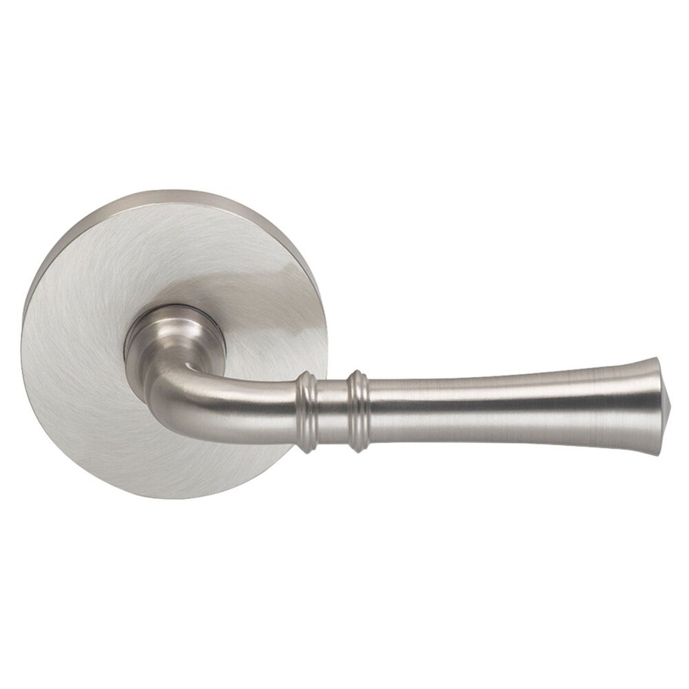 Omnia Hardware Single Dummy Traditional Right-Handed Lever with Modern Rose in Satin Nickel Lacquered