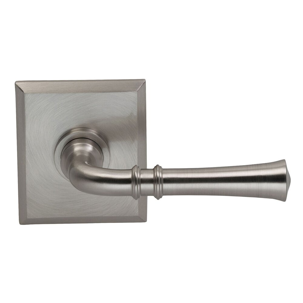 Omnia Hardware Double Dummy Traditional Right-Handed Lever with Rectangle Rose in Satin Nickel Lacquered