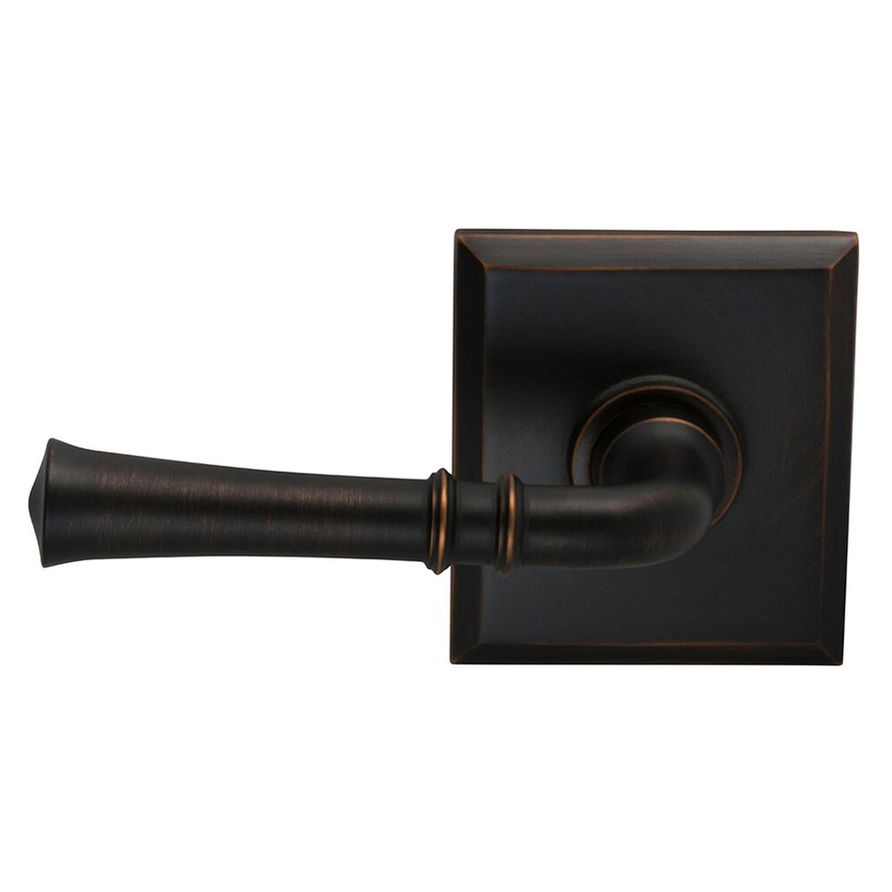 Omnia Hardware Double Dummy Traditional Left-Handed Lever with Rectangle Rose in Tuscan Bronze