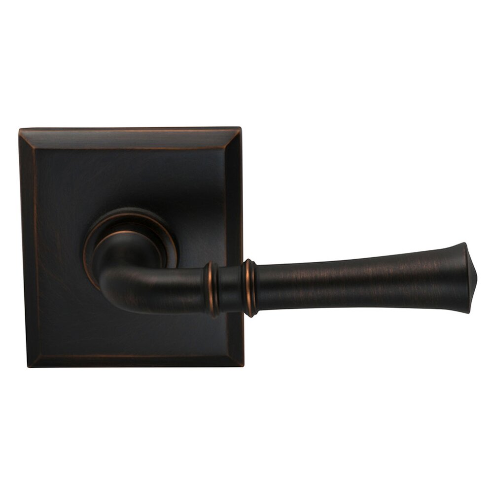 Omnia Hardware Single Dummy Traditional Right-Handed Lever with Rectangle Rose in Tuscan Bronze