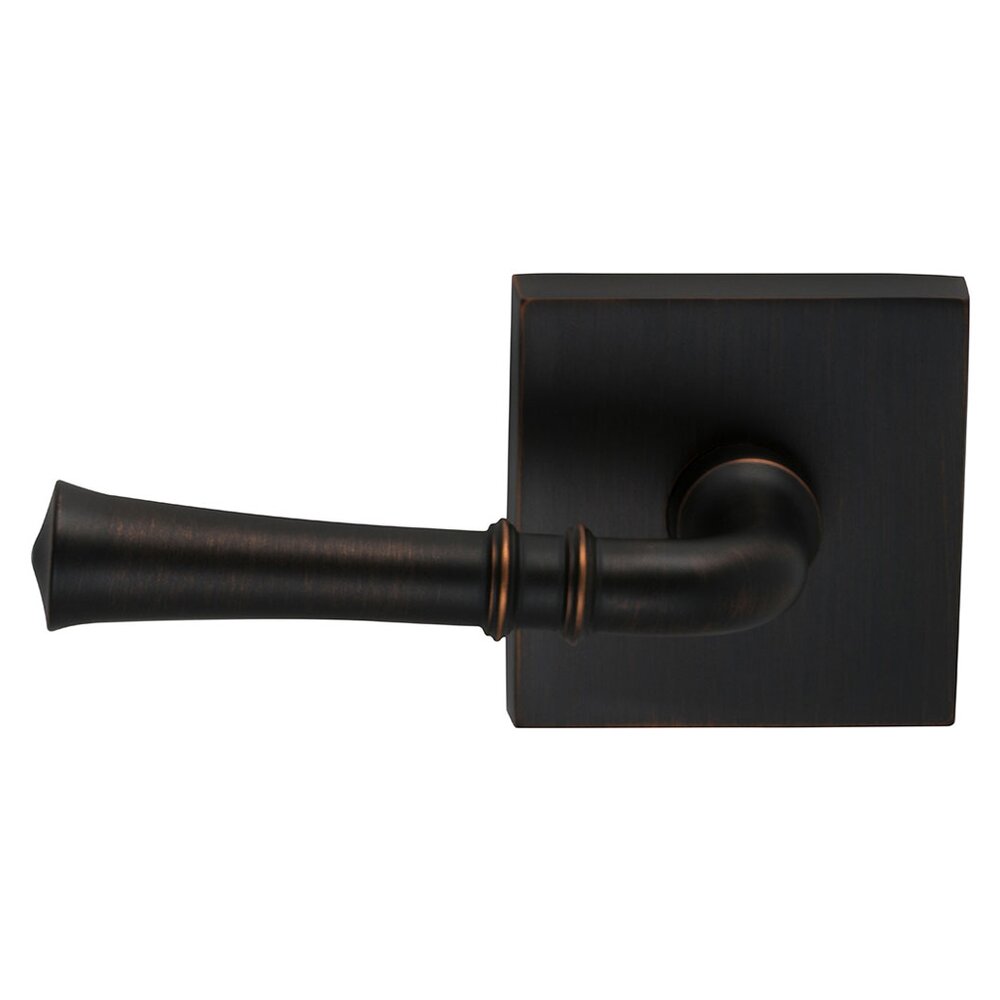 Omnia Hardware Double Dummy Traditional Left-Handed Lever with Square Rose in Tuscan Bronze