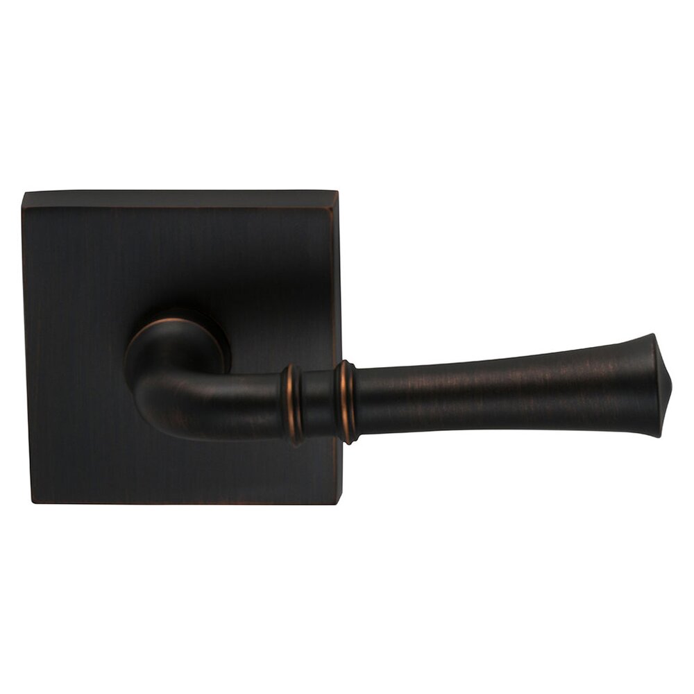 Omnia Hardware Privacy Traditional Lever with Square Rose in Tuscan Bronze