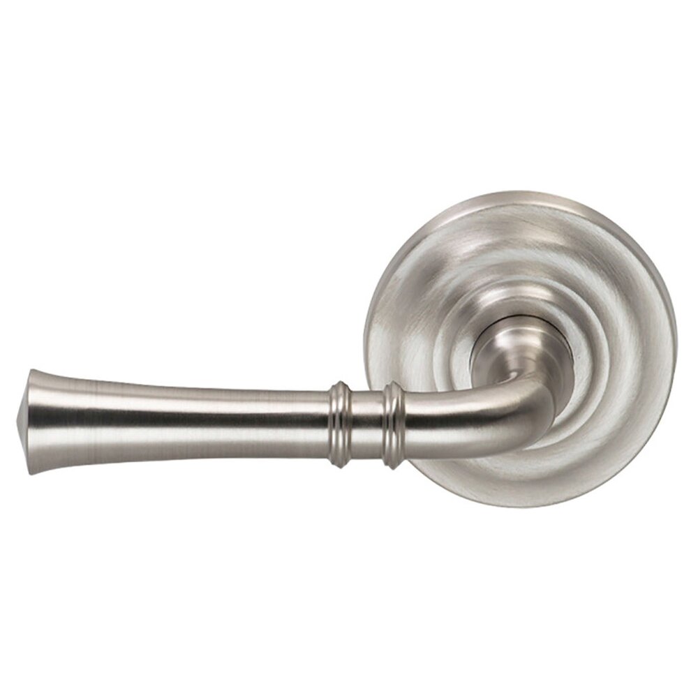 Omnia Hardware Double Dummy Traditional Left-Handed Lever with Traditional Rose in Satin Nickel Lacquered