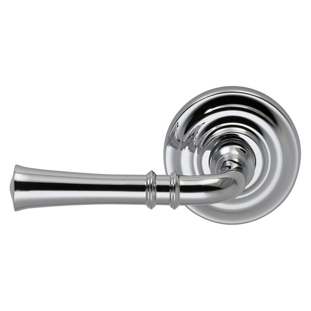 Omnia Hardware Double Dummy Traditional Left-Handed Lever with Traditional Rose in Polished Chrome