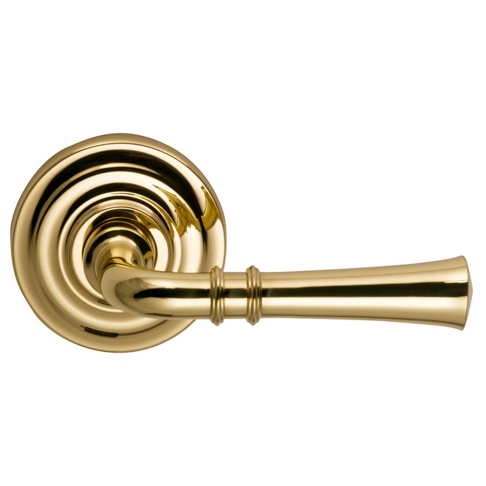 Omnia Hardware Double Dummy Traditional Right-Handed Lever with Traditional Rose in Polished Brass Lacquered