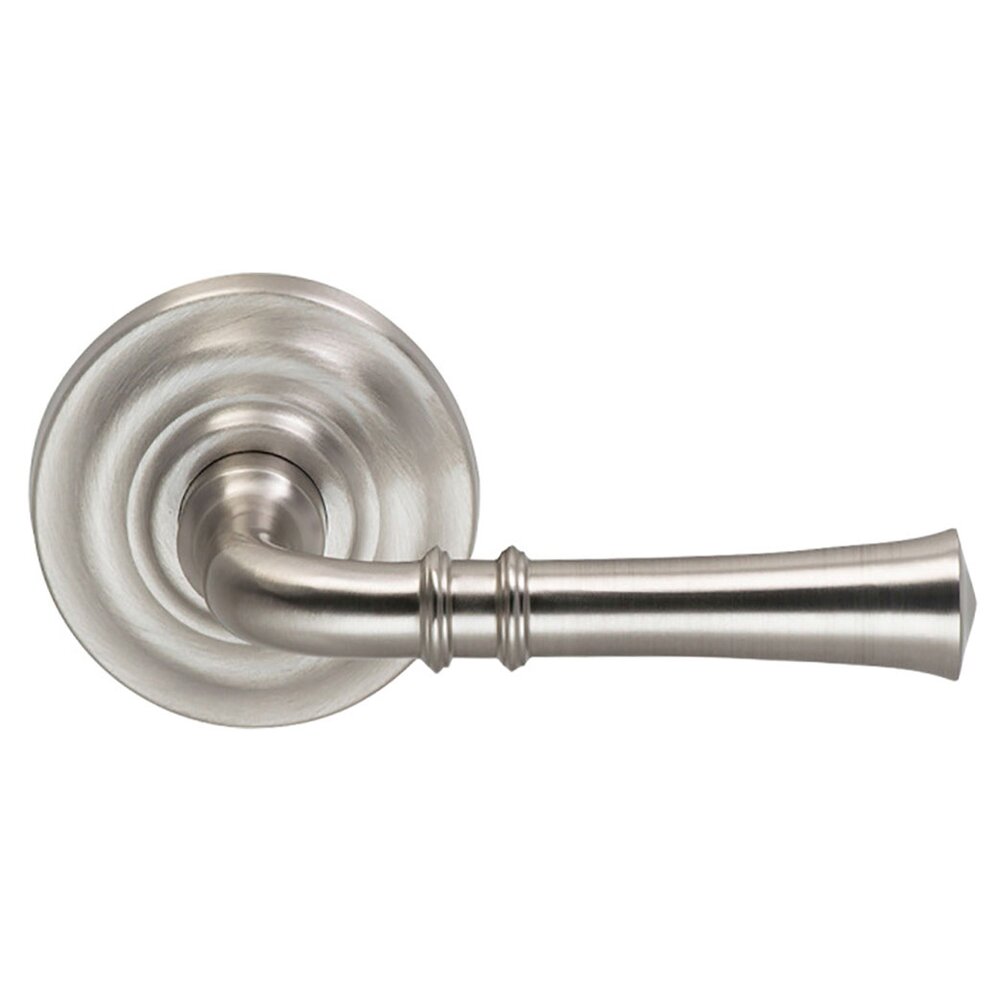 Omnia Hardware Privacy Traditional Lever with Traditional Rose in Satin Nickel Lacquered
