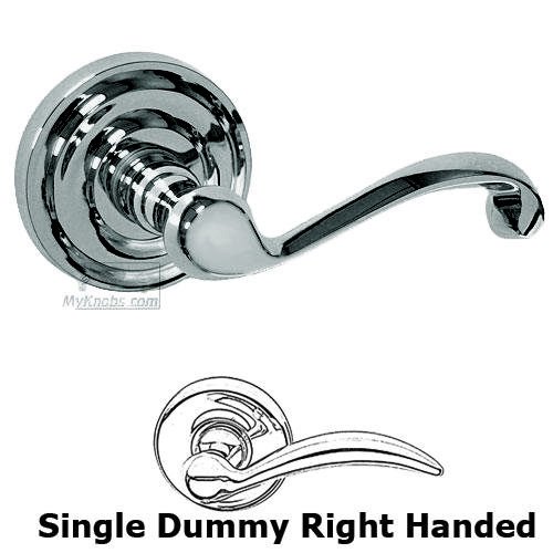 Omnia Hardware Single Dummy Cascade Right Handed Lever with Radial Rosette in Polished Chrome