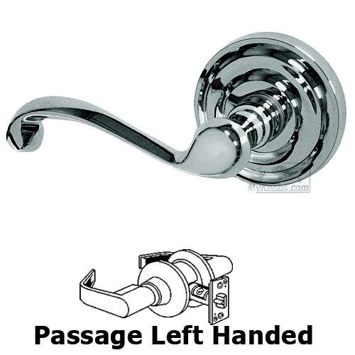 Omnia Hardware Passage Cascade Left Handed Lever with Radial Rosette in Polished Chrome