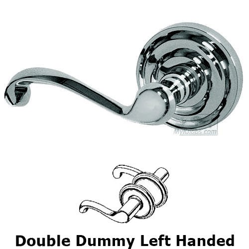Omnia Hardware Double Dummy Cascade Left Handed Lever with Radial Rosette in Polished Chrome