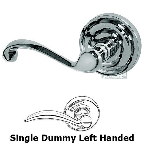 Omnia Hardware Single Dummy Cascade Left Handed Lever with Radial Rosette in Polished Chrome