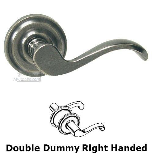 Omnia Hardware Double Dummy Spring Right Handed Lever with Radial Rosette in Pewter