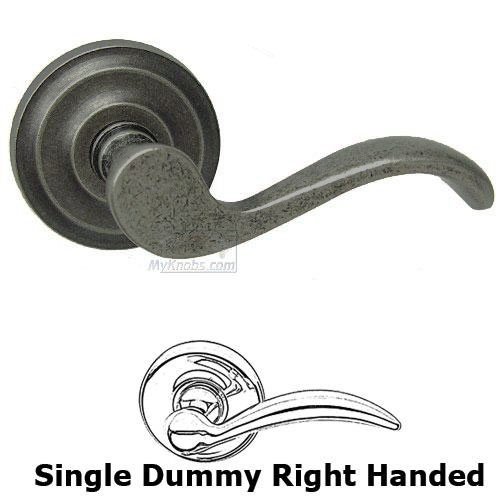 Omnia Hardware Single Dummy Spring Right Handed Lever with Radial Rosette in Vintage Iron