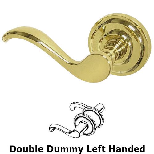 Omnia Hardware Double Dummy Spring Left Handed Lever with Radial Rosette in Polished Brass Lacquered
