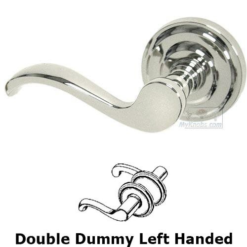 Omnia Hardware Double Dummy Spring Left Handed Lever with Radial Rosette in Polished Nickel Lacquered