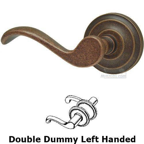 Omnia Hardware Double Dummy Spring Left Handed Lever with Radial Rosette in Vintage Copper