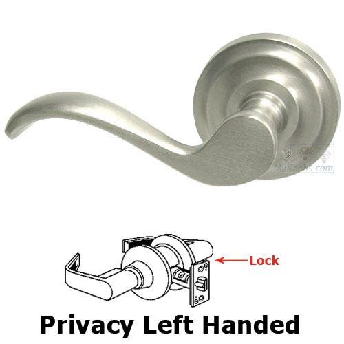 Omnia Hardware Privacy Spring Left Handed Lever with Radial Rosette in Satin Nickel Lacquered