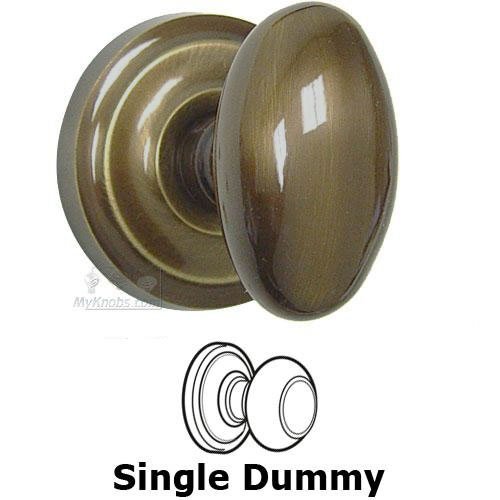 Omnia Hardware Single Dummy Classic Egg Knob with Radial Rosette in Shaded Bronze Lacquered