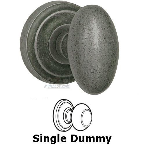 Omnia Hardware Single Dummy Classic Egg Knob with Radial Rosette in Vintage Iron