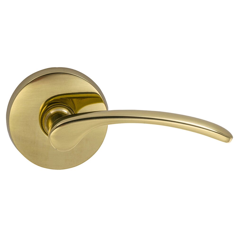 Omnia Hardware Privacy Astoria Right Handed Lever with Plain Rosette in Polished Brass Lacquered