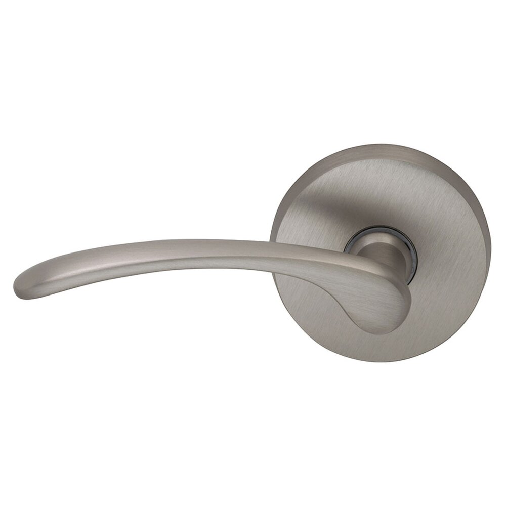 Omnia Hardware Single Dummy Astoria Left Handed Lever with Plain Rosette in Satin Nickel Lacquered