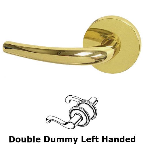 Omnia Hardware Double Dummy Belmont Left Handed Lever with Plain Rosette in Polished Brass Lacquered