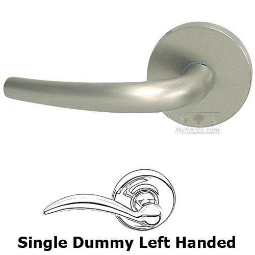 Omnia Hardware Single Dummy Belmont Left Handed Lever with Plain Rosette in Satin Nickel Lacquered