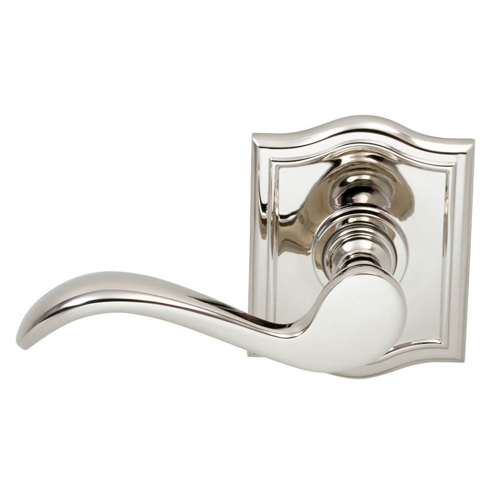 Omnia Hardware Left Handed Double Dummy Wave Lever with Arch Rose in Polished Nickel Lacquered