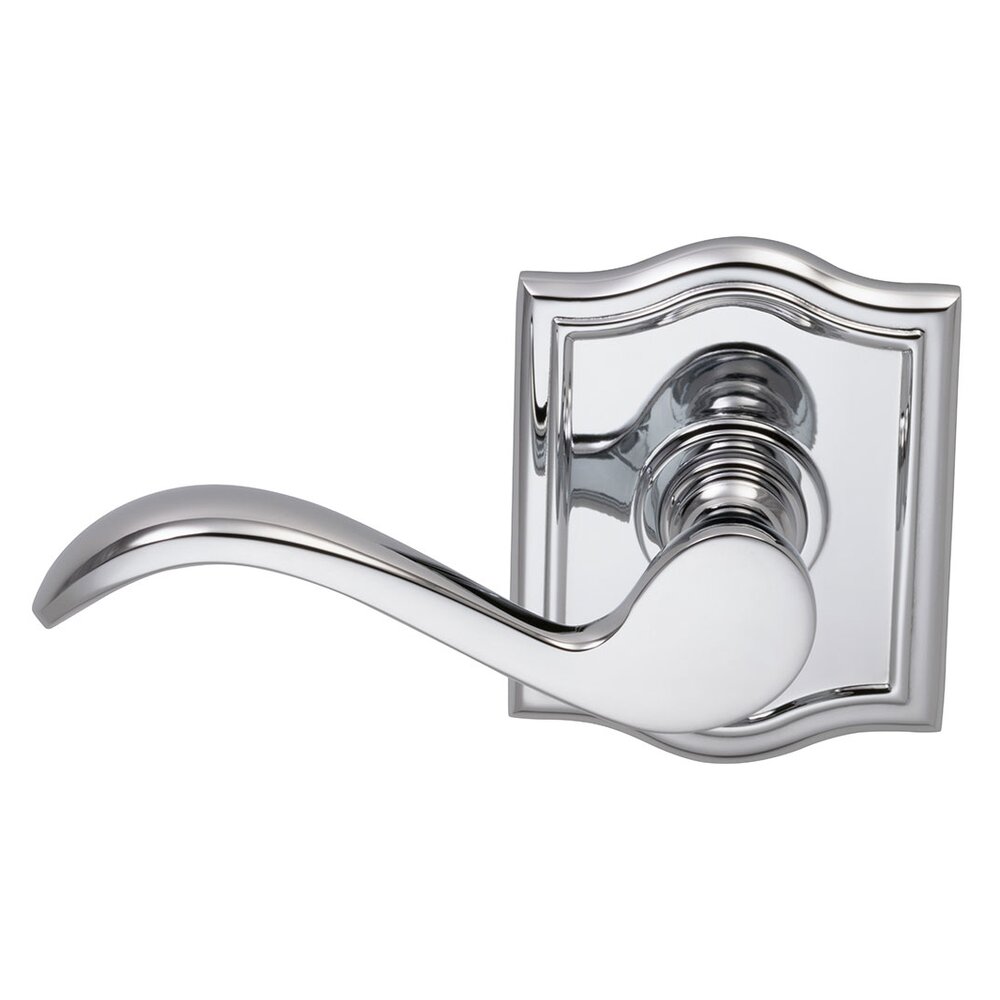 Omnia Hardware Left Handed Single Dummy Wave Lever with Arch Rose in Polished Chrome