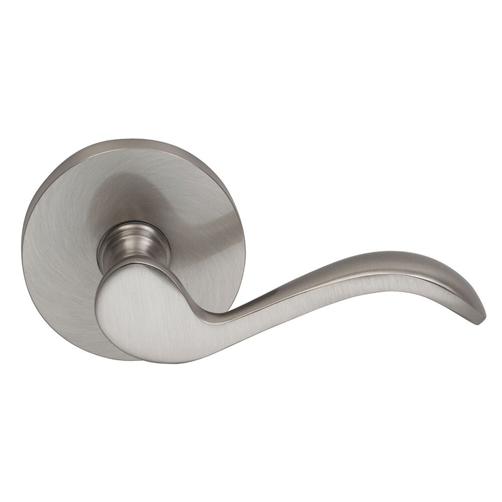 Omnia Hardware Passage Wave Lever with Modern Rose in Satin Nickel Lacquered