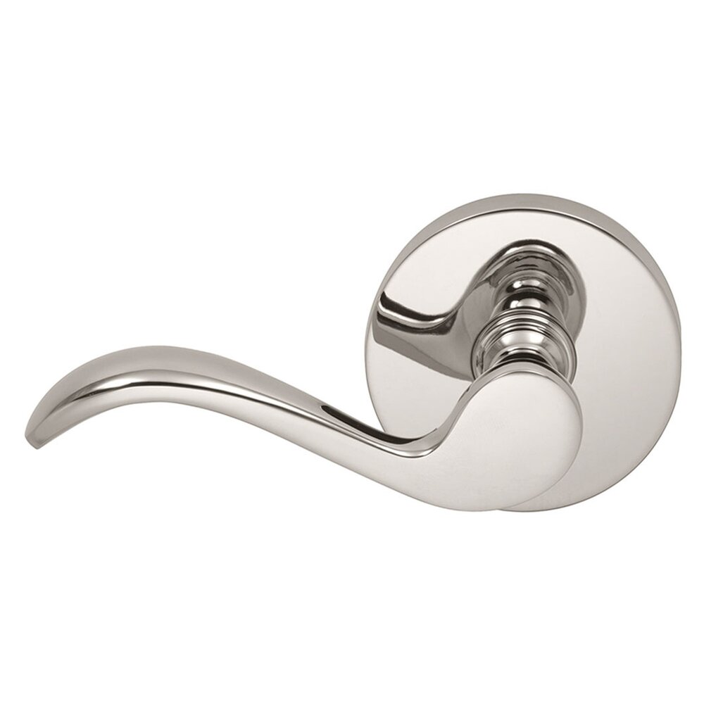 Omnia Hardware Left Handed Double Dummy Wave Lever with Modern Rose in Polished Nickel Lacquered