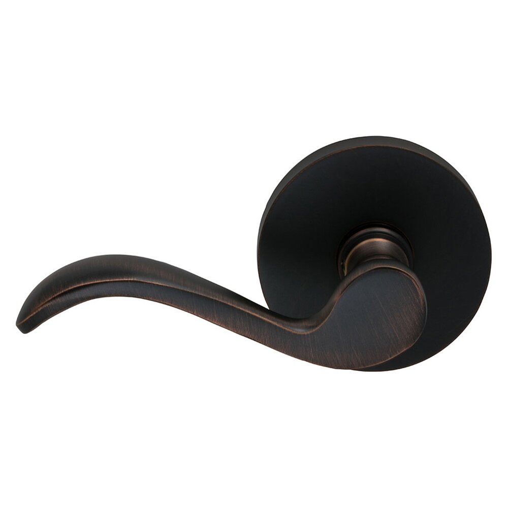Omnia Hardware Left Handed Single Dummy Wave Lever with Modern Rose in Tuscan Bronze
