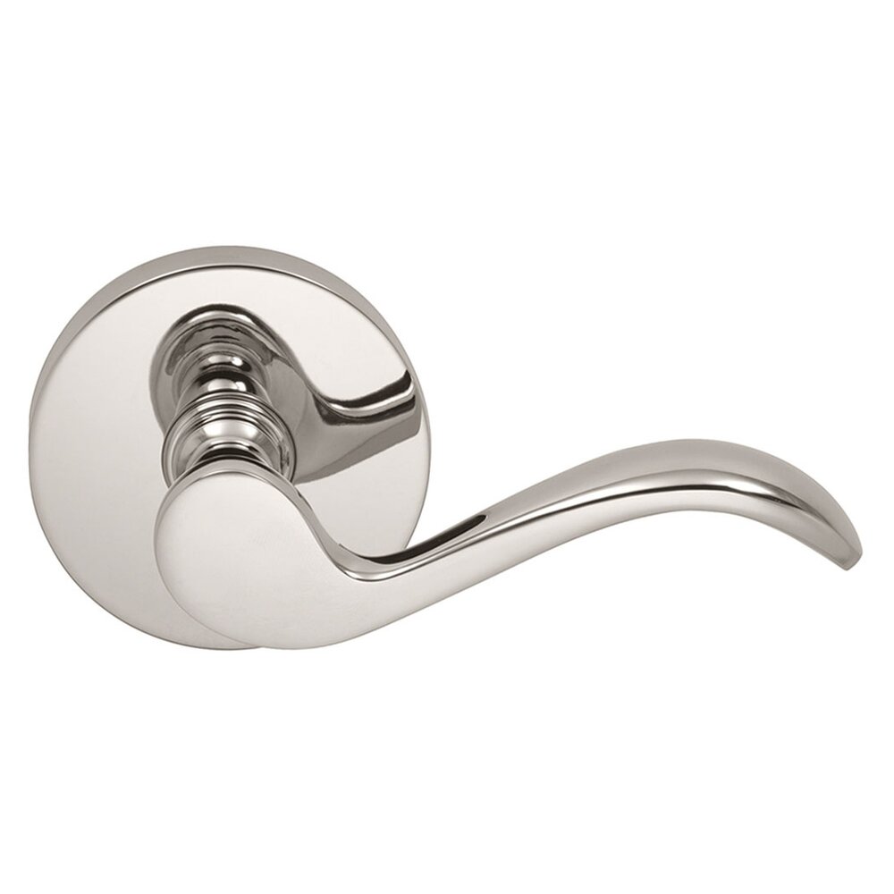 Omnia Hardware Right Handed Single Dummy Wave Lever with Modern Rose in Polished Nickel Lacquered